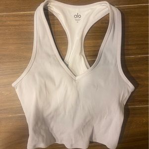 Alo Goddess Ribbed Cropped Racerback Tank